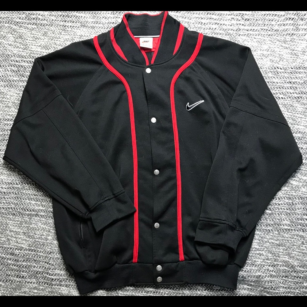 VTG Nike Black Snap Button Jersey Jacket